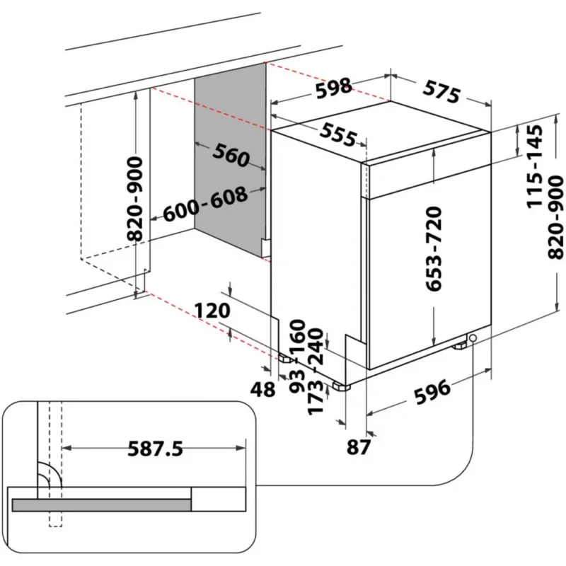 Lave vaisselle encastrable WHIRLPOOL WD0BD851AX 6èmeSens – Image 8