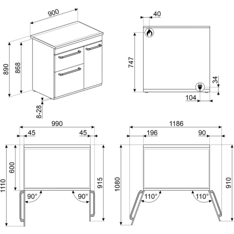 Piano de cuisson gaz SMEG CX93GMBL – Image 10
