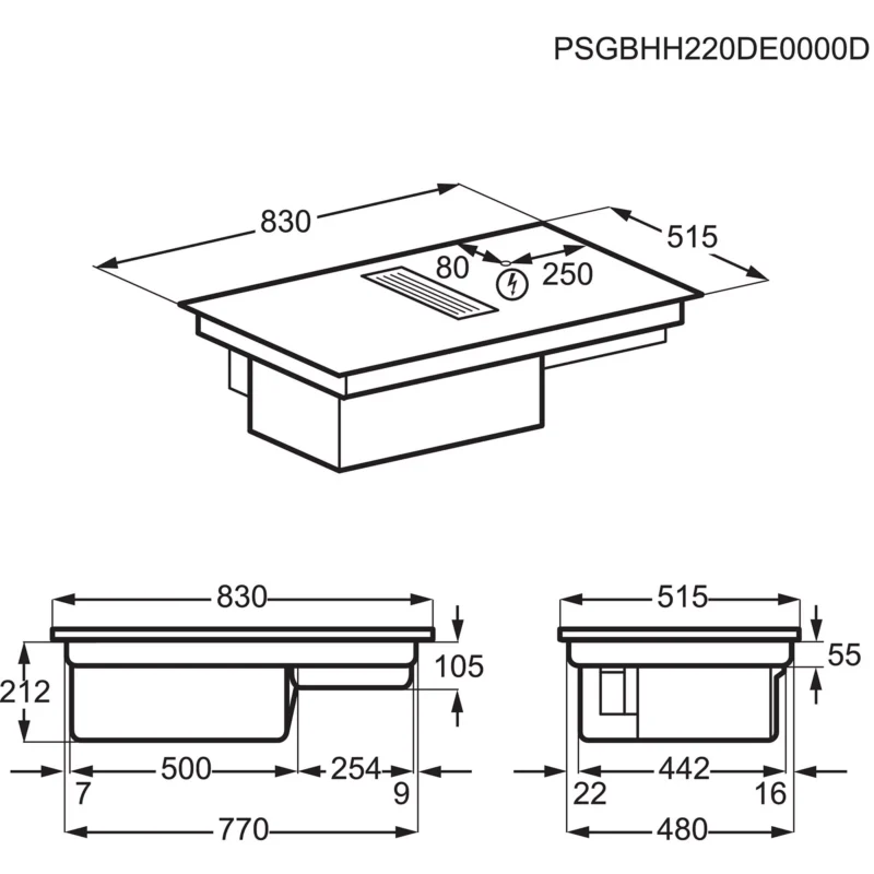 Plaque induction aspirante AEG CCE84751CB Breeze – Image 3
