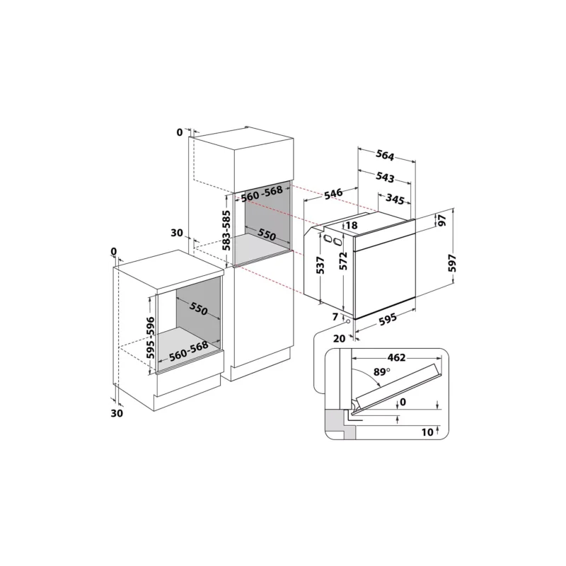 Four encastrable fonction vapeur WHIRLPOOL WOI5S8PM1SXAF – Image 2