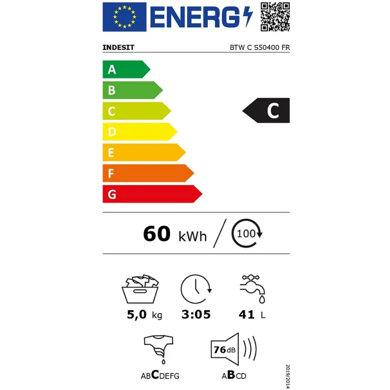 Lave linge top INDESIT BTWCS50400FR – Image 6