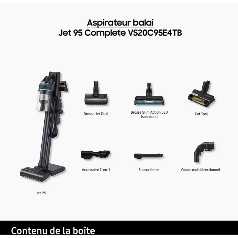 Aspirateur balai SAMSUNG Jet 95 Complete VS20C95E4TB – Image 20