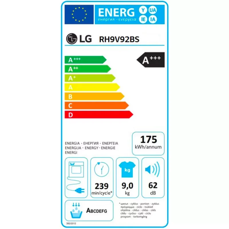 Sèche linge pompe à chaleur LG RH9V92BS – Image 10
