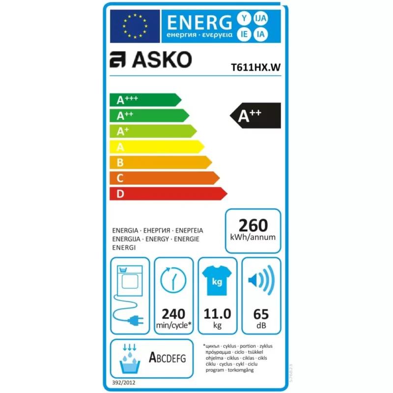 Sèche linge pompe à chaleur ASKO T611HX.W – Image 8