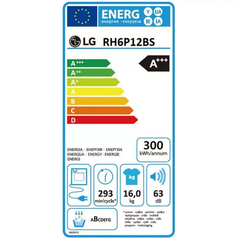 Sèche linge pompe à chaleur LG RH6P12BS – Image 9