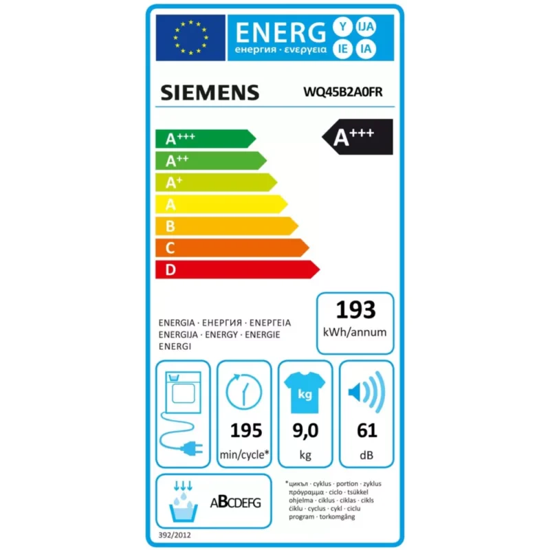 Sèche linge pompe à chaleur SIEMENS WQ45B2A0FR iQ700 – Image 8