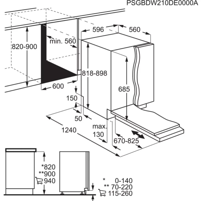 Lave vaisselle encastrable AEG FSK94858P ComfortLift – Image 6