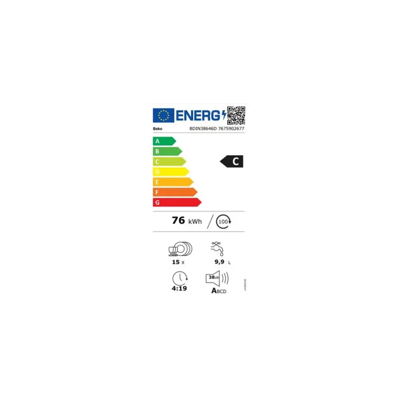 Lave vaisselle encastrable BEKO BDIN38646D SlideFit – Image 3