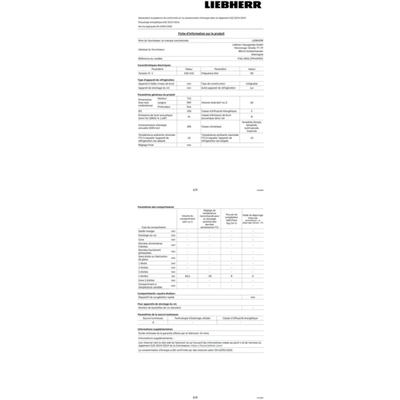 Congélateur encastrable LIEBHERR IFNE3503-20 – Image 8