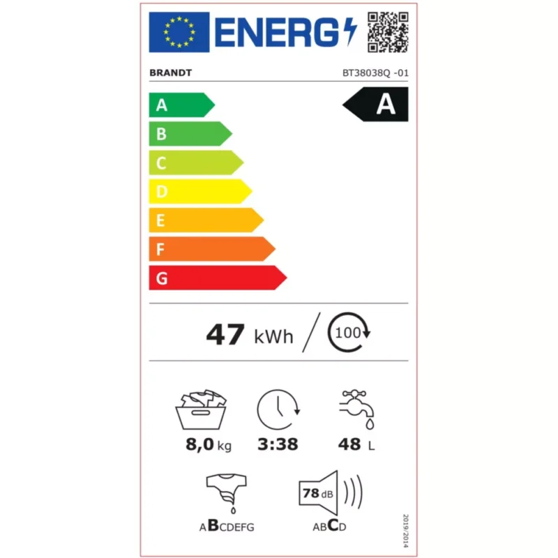 Lave linge top BRANDT BT38038Q – Image 4