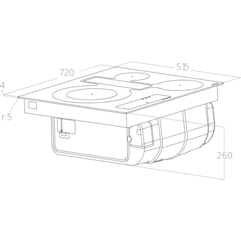 Table induction aspirante ELICA NIKOLATESLA FIT 3Z PRO 72 – Image 3