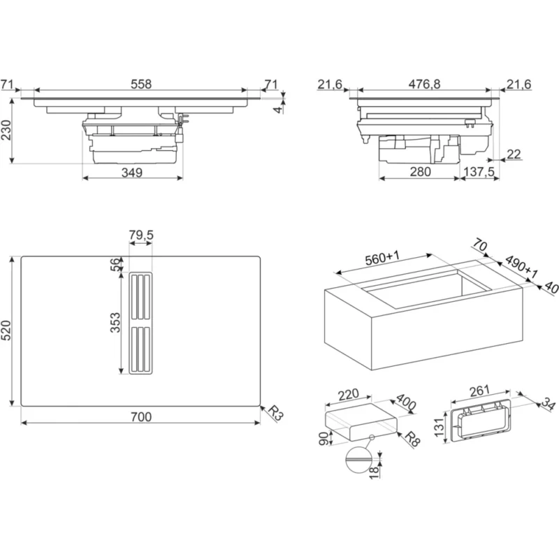 Table induction aspirante SMEG HOBD472D2 – Image 10