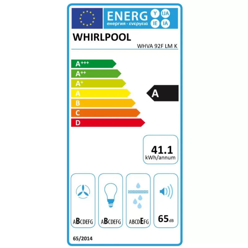 Hotte décorative murale inclinée WHIRLPOOL WHVA92FLMK – Image 6