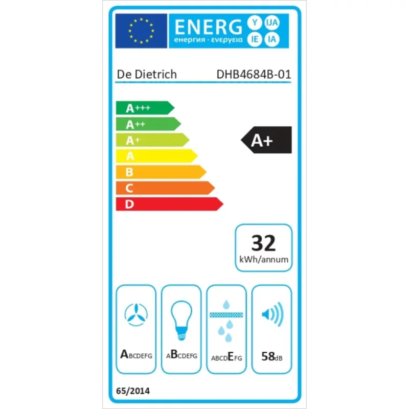 Hotte décorative murale DE DIETRICH DHB4684B MotionControl – Image 5