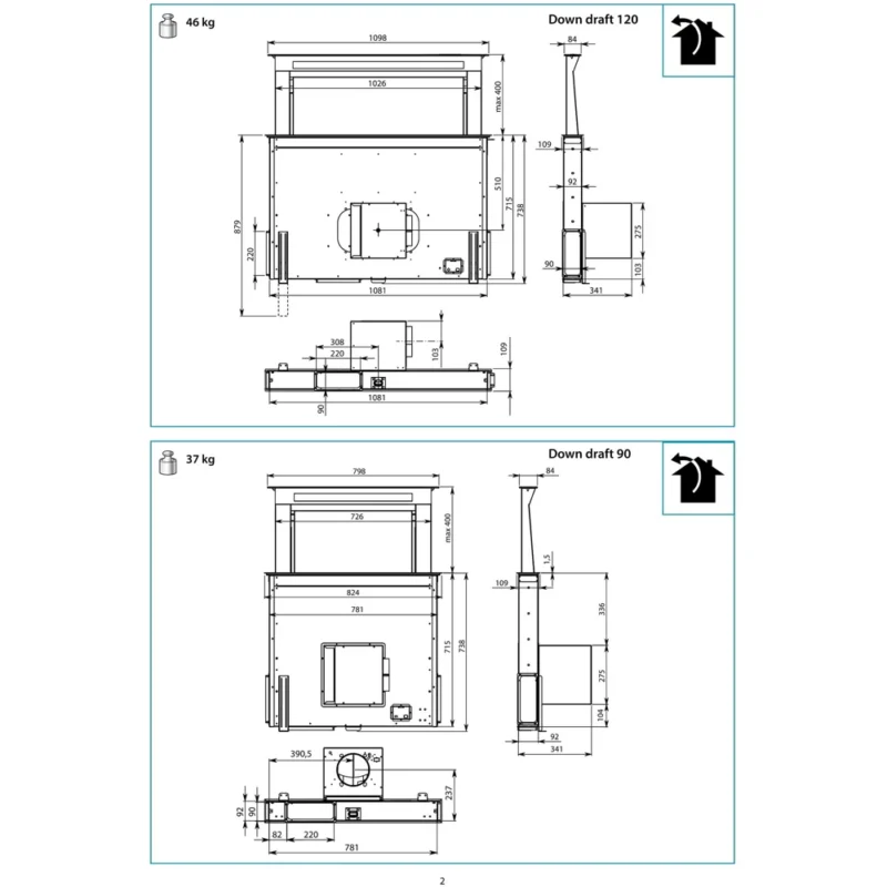 Hotte plan de travail FALMEC CORDOWN3431 – Image 4