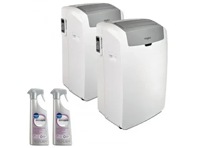 Climatiseur mobile Whirlpool Pack de 2x climatiseur mobile monobloc 3 vitesses déshumidification pour surface 25m2